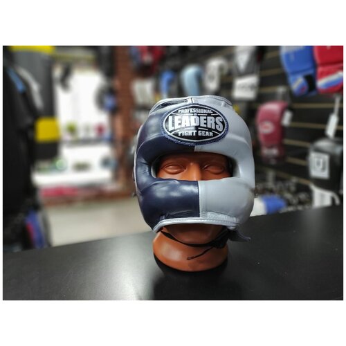 фото Шлем для бокса leaders ls ultra bl/sil с бамперной защитой
