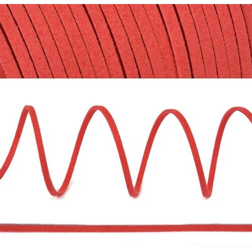 Шнур TBY тесьма, искусственная замша, 2-3 мм, цвет F162, красный, 50 м (TBY. SLR162)