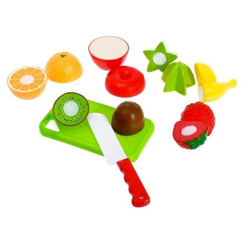 Набор игрушечных продуктов для нарезки КНР Фруктики на липучках, 8 предметов (666-17)