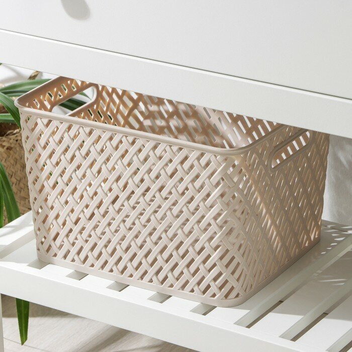 Альтернатива Корзина для хранения «Плетёнка» 35×29×22.5 см бежевая