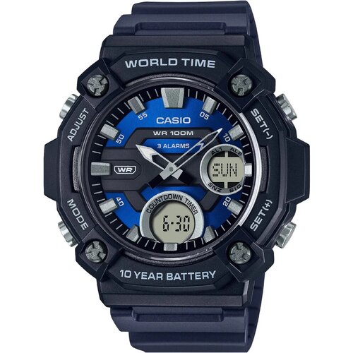 Наручные часы CASIO Collection AEQ-120W-2A, синий, черный наручные часы casio aeq 120w 2a золотой черный