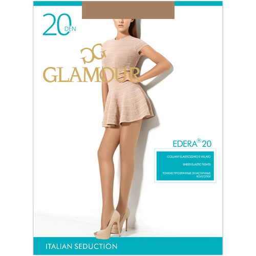 колготки glamour размер 3 черный Колготки Glamour Edera, 20 den, размер 3, коричневый, бежевый