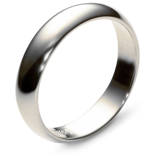 Обручальные кольца Эстет Обручальное кольцо из белого золота, ширина 4 мм