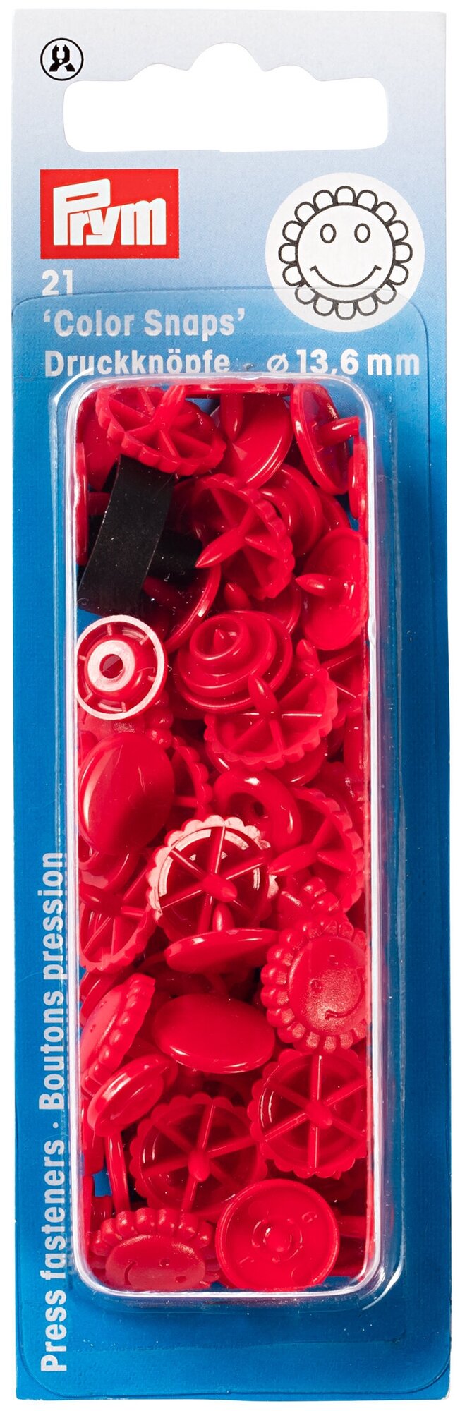 Кнопки "Color Snaps" цвет красный 13,6 мм 21 шт в уп PRYM 393438