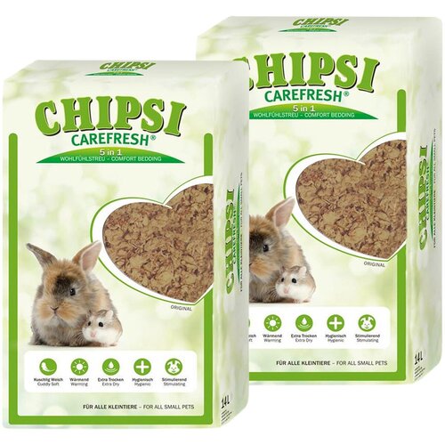 Chipsi CareFresh Original наполнитель-подстилка натуральный на бумажной основе для мелких домашних животных и птиц (14 + 14 л)