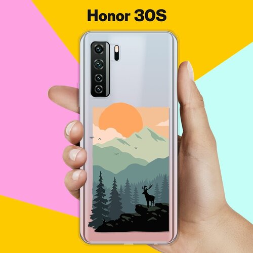 Силиконовый чехол Горы и лес на Honor 30s силиконовый чехол горы и лес на honor 9x