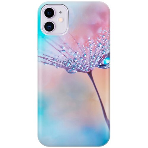фото Ультратонкий силиконовый чехол-накладка для apple iphone 11 с принтом "капелька на одуванчике" gosso