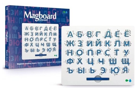 Планшет для рисования магнитами Назад К Истокам Magboard Алфавит, цвет белый MGBB-ALPHA