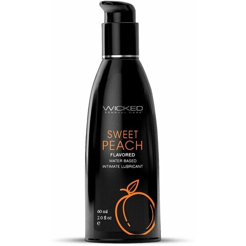 Лубрикант с ароматом спелого персика WICKED AQUA Sweet Peach - 60 мл. разогревающий лубрикант wicked ultra heat на силиконовой основе 60 мл wicked