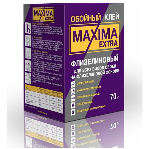 клей для обоев мт флизелиновый премиум 200 210 гр Клей для обоев MAXIMA Флизелиновый 420 гр.