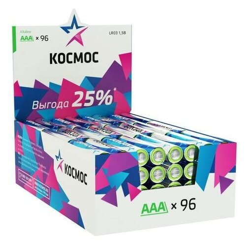 Космос Элемент питания алкалиновый AAA/LR03 (уп.96шт) космос KOCLR03_96BOX