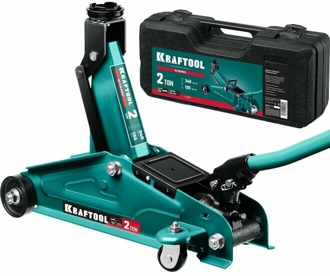 фото KRAFTOOL STARK 2т 135-340мм подкатной домкрат для легковых а/м