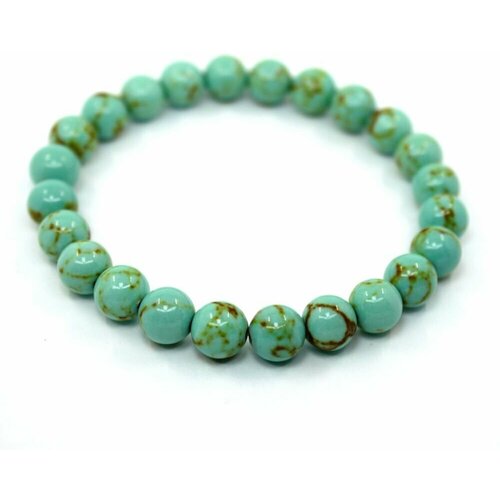 фото Handinsilver ( посеребриручку ) браслет из глянцевой светло-синей бирюзы 8мм