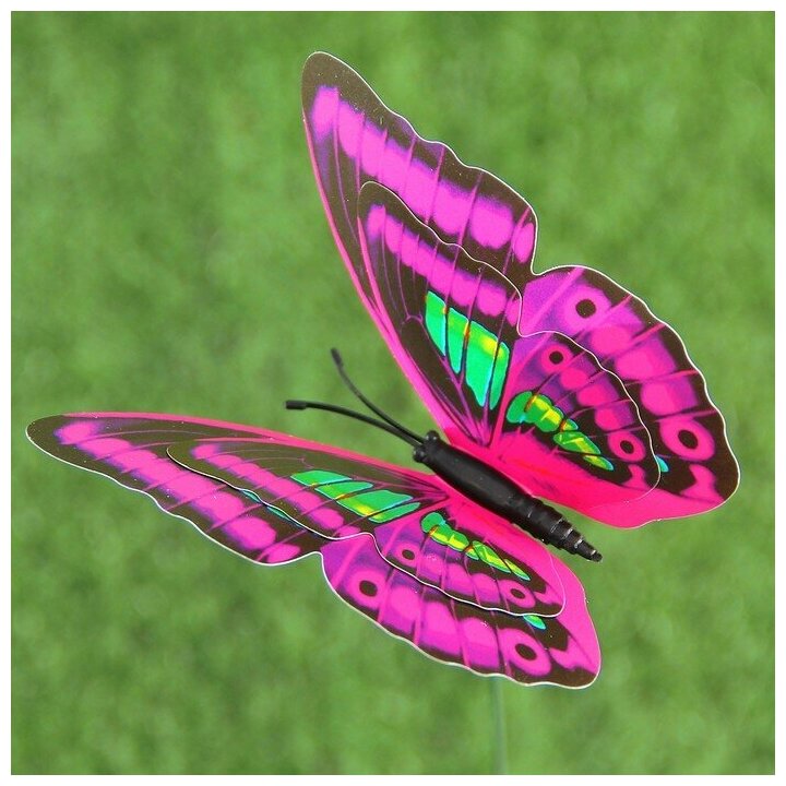 Штекер садовый "Бабочка" 8х10см, 25см, микс - фотография № 13