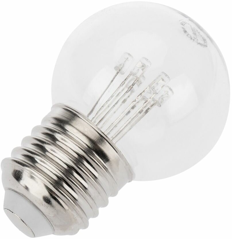 Декоративная светодиодная лампочка-шар с эффектом нити накаливания, цоколь Е27, белый свет - фотография № 3