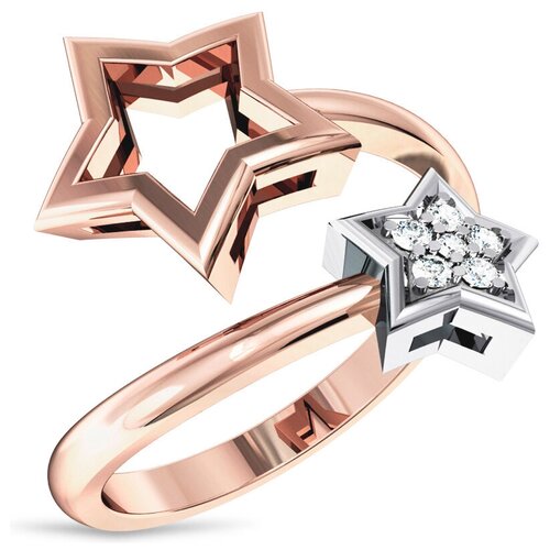 фото Эстет кольцо с бриллиантом из красного золота 01к617588, размер 17.5