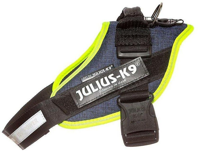 JULIUS-K9 шлейка для собак IDC-Powerharness 1 (23-30 кг) (63-85 см., Джинса-неон) - фото №3