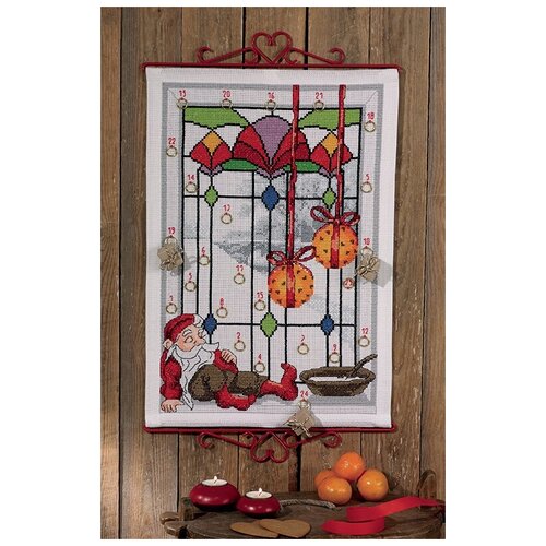фото Набор для вышивания, гном у окна, календарь permin