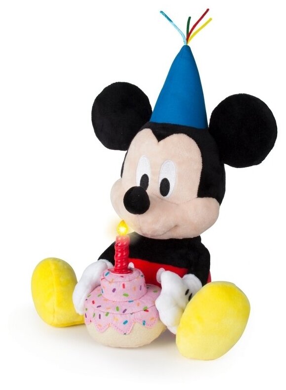 Мягкая игрушка интерактивная Дисней Микки Маус "День рождения Микки", 34 см, световые и звуковые эффекты