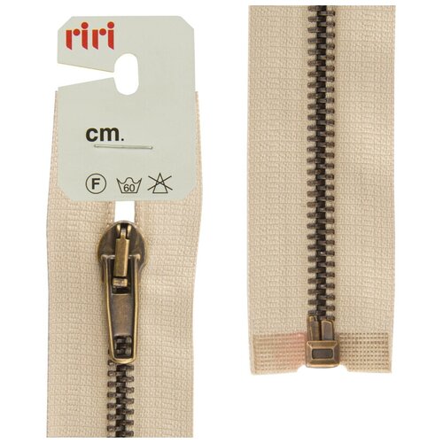 фото Молния металл разъёмная, 1 замок, at, 5 мм, 65 см, цвет тесьмы 2230, светло-бежевый riri