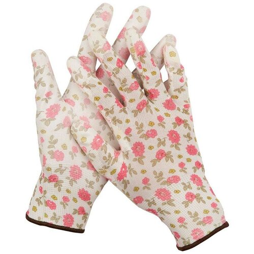 Перчатки GRINDA 11291-L 1 пара садовые перчатки grinda прозрачное pu покрытие 13 класс вязки бело розовые размер l