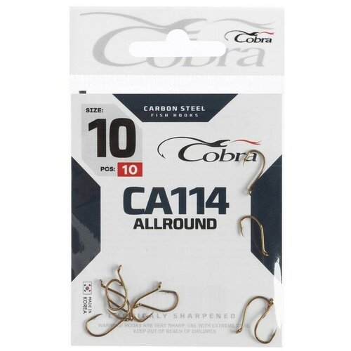 крючки cobra allround серия ca114 4 10 шт Крючки Cobra ALLROUND, серия CA114, № 10, 10 шт.