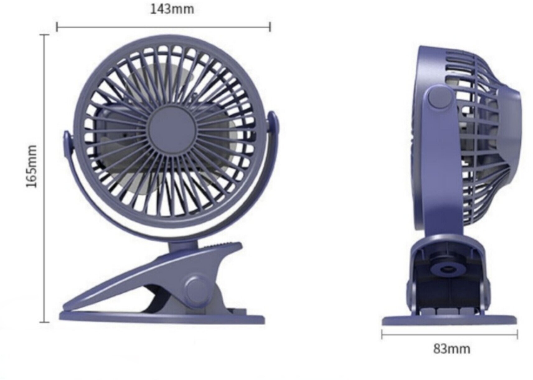 Бесшумный настольный вентилятор для дома для офиса с прищепкой черный - фотография № 4