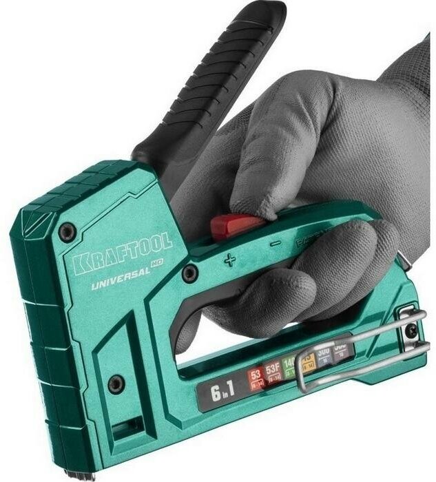 Степлер для скоб KRAFTOOL Universal HD 6-в-1: тип скоб 53/53F/140/13/300/500 {3188}