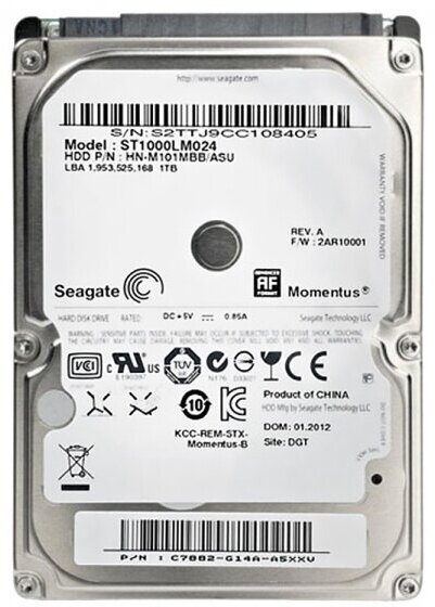 Жесткий диск Seagate ST1000LM024 1Tb 5400 SATAII 2,5" HDD