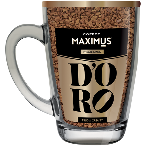 Кофе растворимый Maximus D'Oro, стеклянная кружка, 70 г