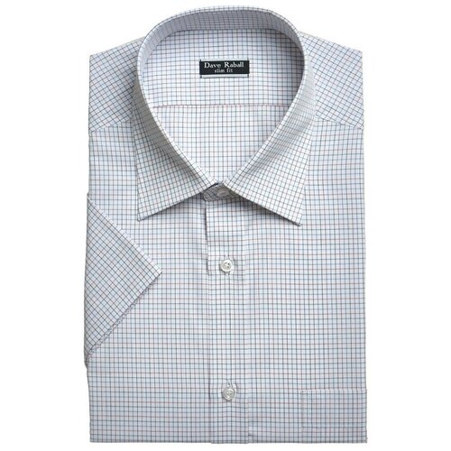 фото Мужская рубашка dave raball 006801 ssfs, размер 41 170-176, клетка на белом