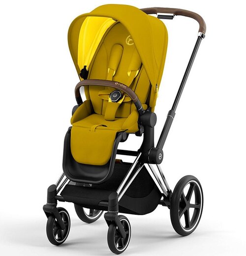 Прогулочная коляска Cybex Priam IV, yellow, цвет шасси: Chrome-Brown