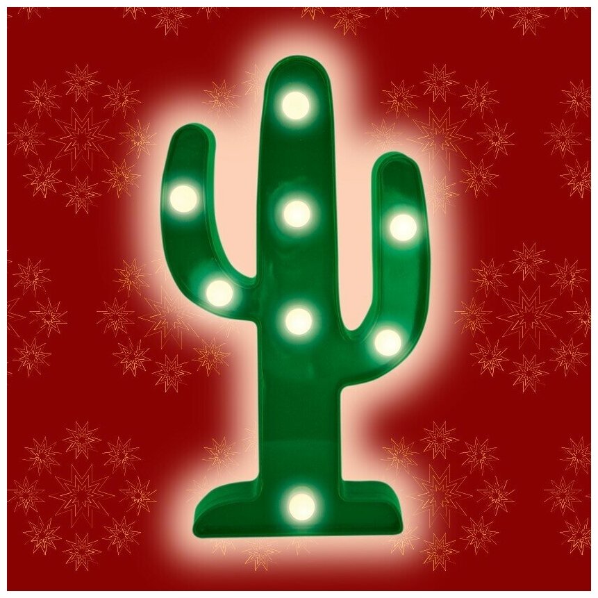 Светильник LED настольный декоративный Ritter Cactus 2хАА, теплый свет . - фотография № 2