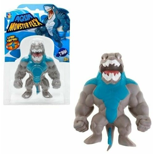 Игрушка антистреcc 1TOY MONSTER FLEX AQUA, тянущаяся фигурка, 14 см