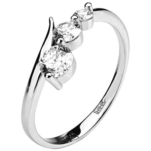 Кольца Эстет Эксклюзивное кольцо из золота с тремя бриллиантами