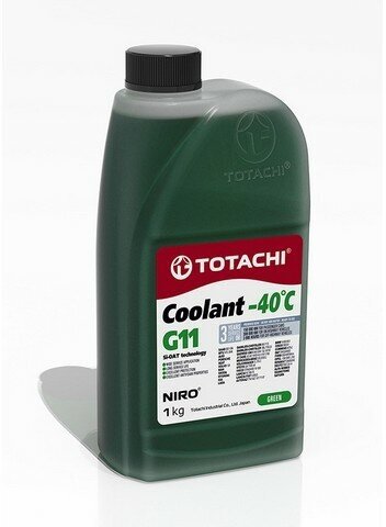 Охлаждающая Жидкость TOTACHI NIRO Coolant Green -40C G11 1кг =4589904526800 43201