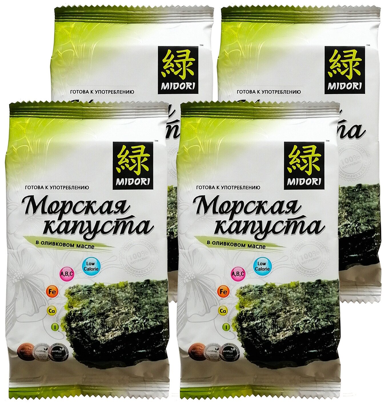 Морская капуста Midori жареная в оливковом масле, 5 г - 4 шт