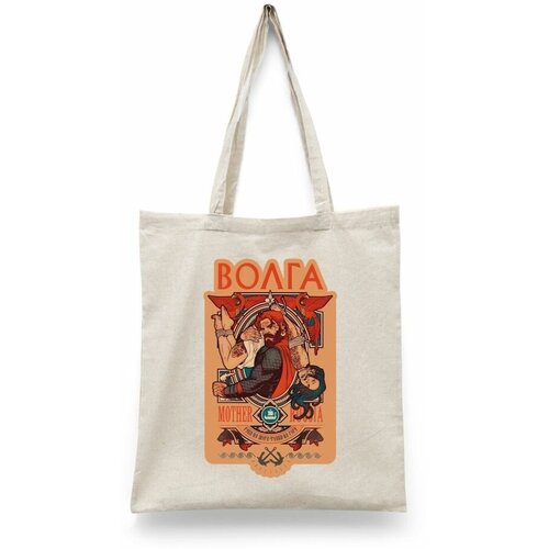фото Сумка-шоппер унисекс каждому своё "русь/богатырь/волга" черная