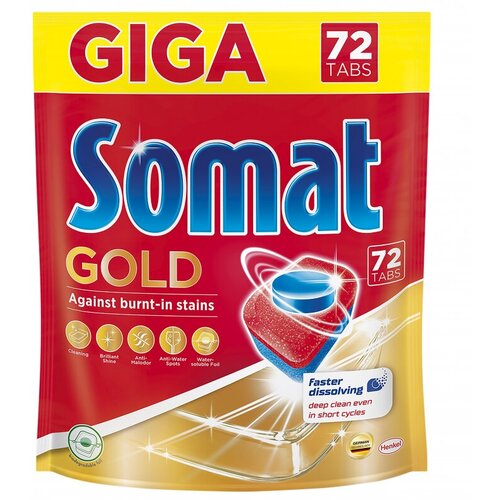 Таблетки для ПММ SOMAT Gold дойпак 72шт , 1 шт.
