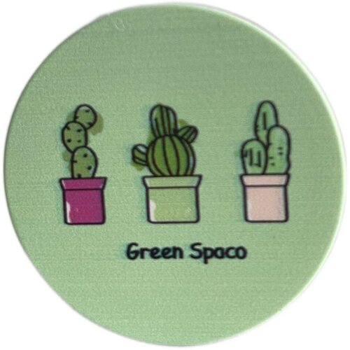 Pop socket / Попсокет / Держатель для телефона Green Spaco / Кактусы ( матовый )