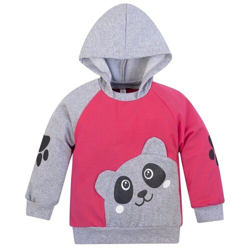 фото Костюм детский 746, утенок, размер 60(рост 110 см) малина_меланж_панда (толстовка с капюшоном и брюки) утенок,утенок