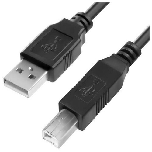 Кабель 1.0m USB 2.0, AM/BM, черный кабель usb supra usb 2 0 a b 1 m