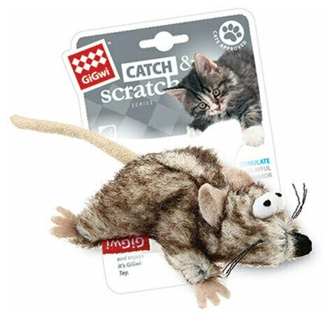 GiGwi игрушка для кошек Мышка с кошачей мятой. 8 см, 4 шт.
