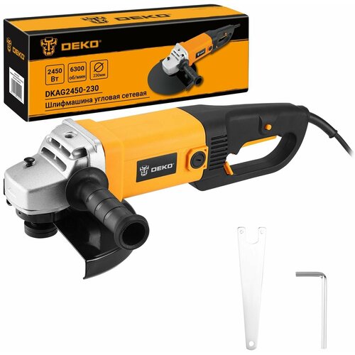 Шлифмашина угловая сетевая DEKO DKAG2450-230 230 мм 2450 Вт плавный пуск 609900₽