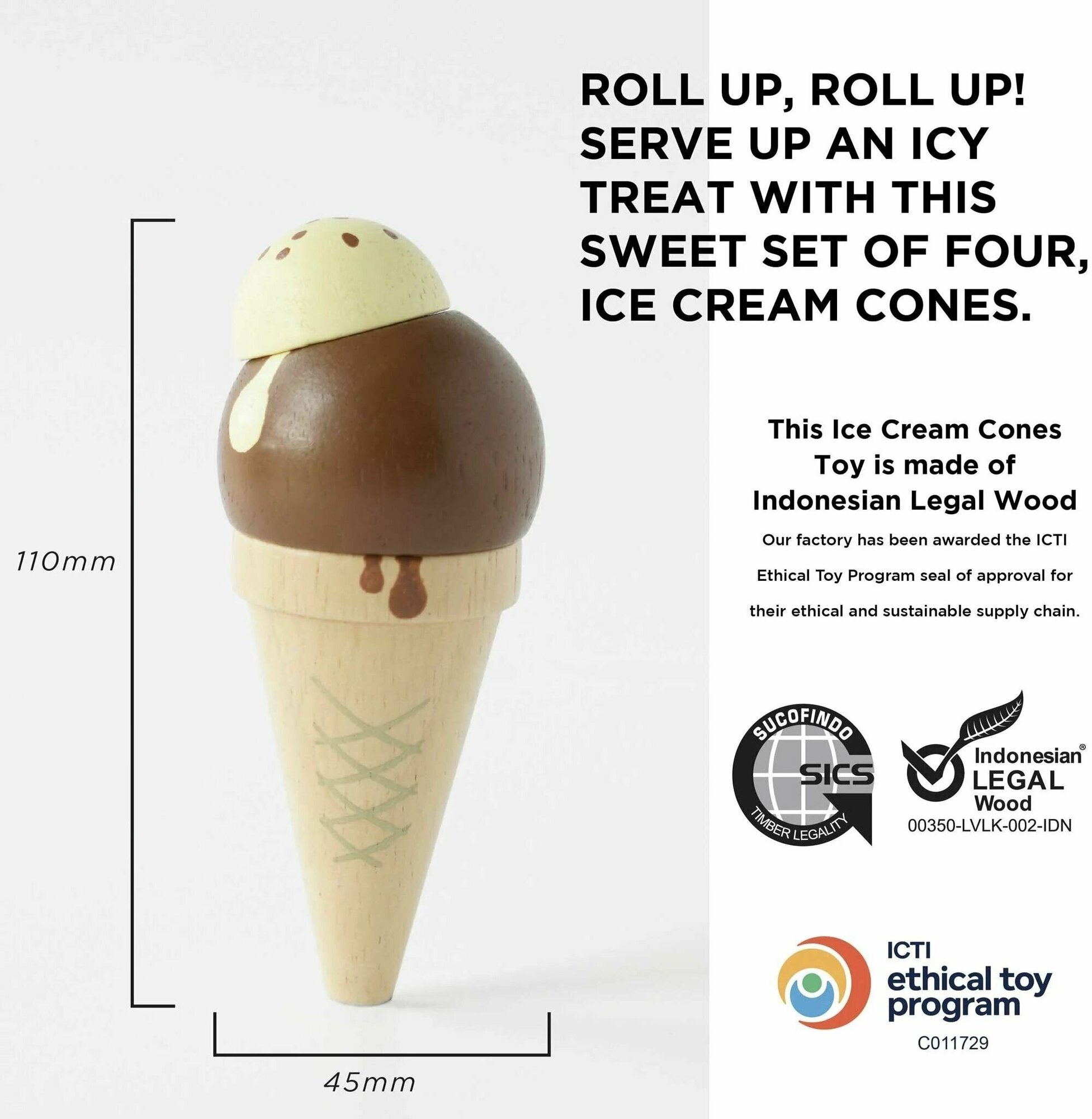Le Toy Van Игрушечная еда "Фруктовое мороженое в рожке" - фото №11