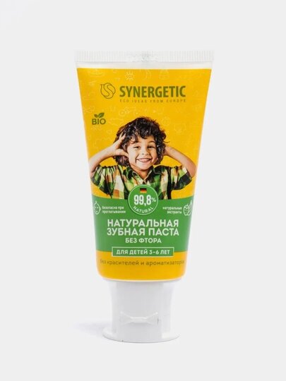 Зубная паста Synergetic детская от 3 до 6 лет 50г - фото №7