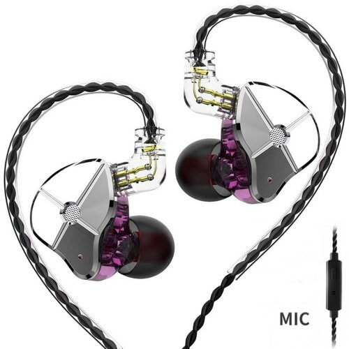 Наушники проводные TRN ST1 с микрофоном фиолетовый цвет 2490₽
