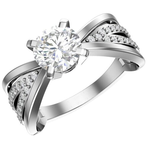 фото Pokrovsky серебряное кольцо с бесцветными фианитами 1101241-00775, размер 18.5