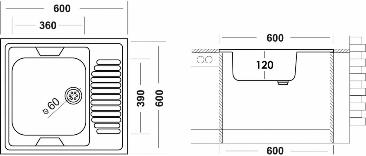 Ukinox Мойка ECO 600.600 R