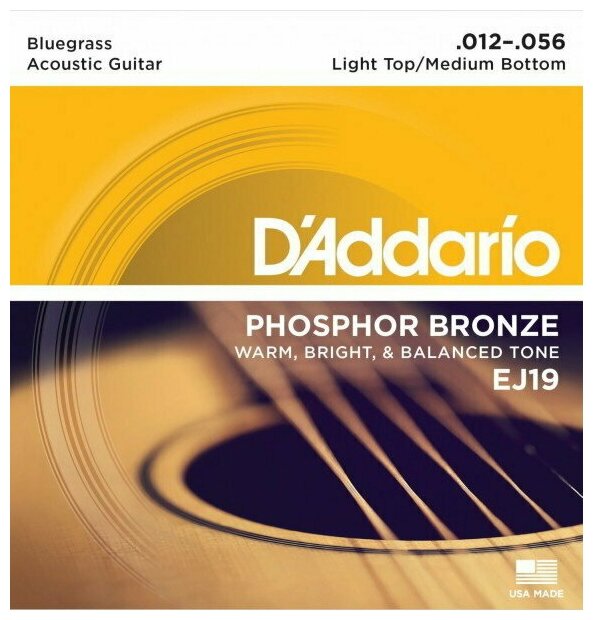 D'ADDARIO EJ19 Light Top / Medium Bottom 12-56 струны для акустической гитары